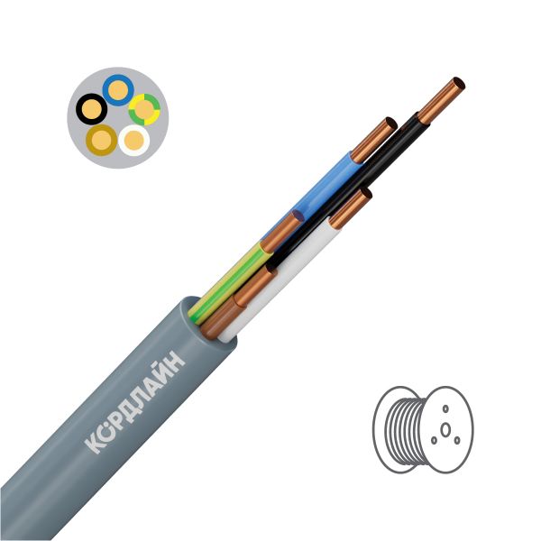 Кабель силовой КОРДЛАЙН ВВГнг(А)-LS 5х4ок(N,PE)-0,66 ТРТС  барабан