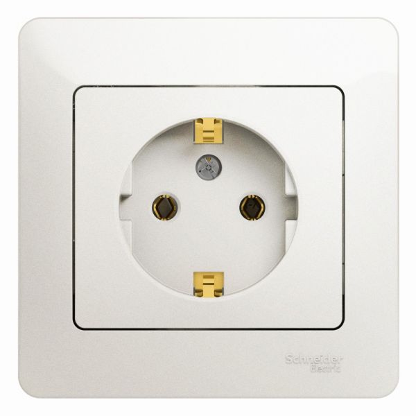 Розетка GLOSSA с заземлением перламутр в сборе