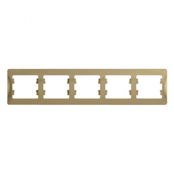 GLOSSA Рамка горизонтальная 5 постов титан