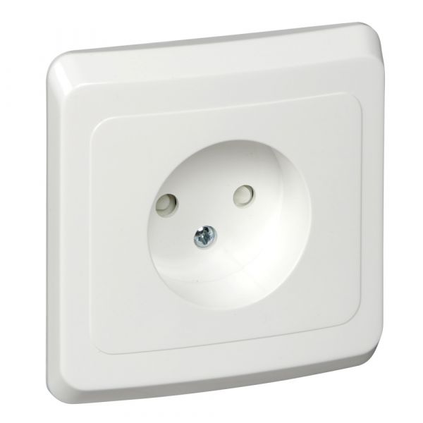 ЭТЮД Розетка скрытая без заземления со шторками белая