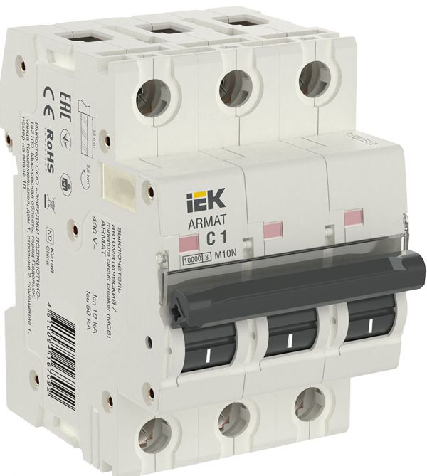 Выключатель автоматический трехполюсный C 1А M10N