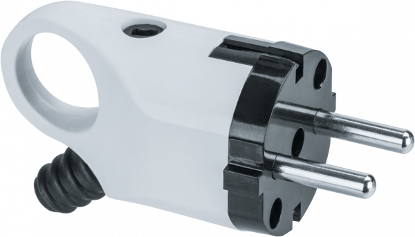 Вилка Navigator угловая с заземлением белая 61 361 NCA-PL03-16A-E-WH