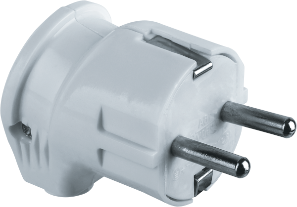 Вилка Navigator угловая с заземлением белая 61 362 NCA-PL04-16A-E-WH