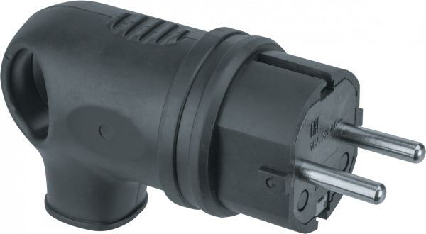 Вилка Navigator угловая с заземлением каучук черная 61 367 NCA-PLR01-16A-E-IP44-BL