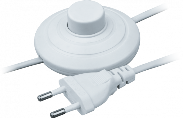 Шнур NPS-FS01-170-2x0.5WH 1.7м с выключателем белый