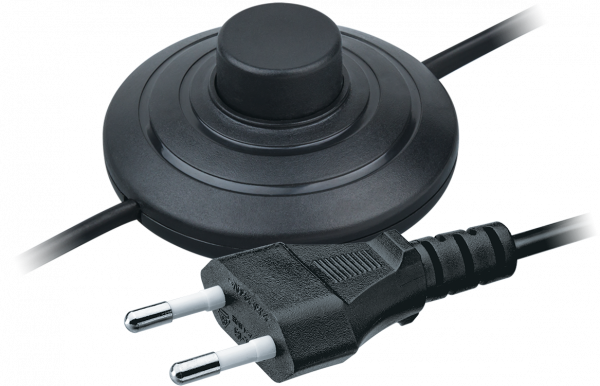 Шнур NPS-FS01-170-2x0.5-BL 1.7м с выключателем черный