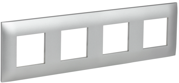 SKANDY Рамка 4-местная SK-F04S серебряный IEK