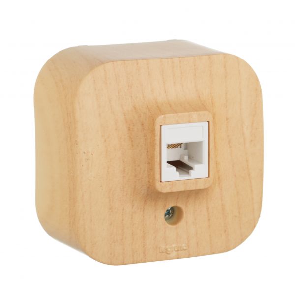 Розетка телефонная RJ11 для открытой установки дерево QUTEO