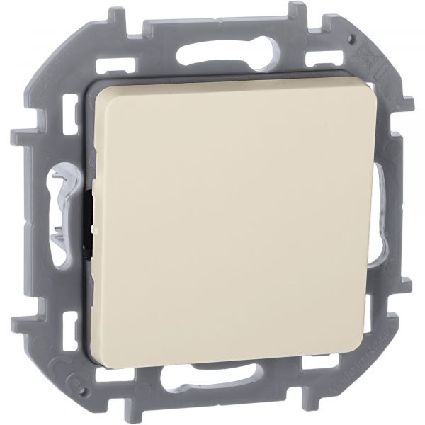 Выключатель 1-клавишный проходной 10АХ безвинтовое крепление слоновая кость INSPIRIA