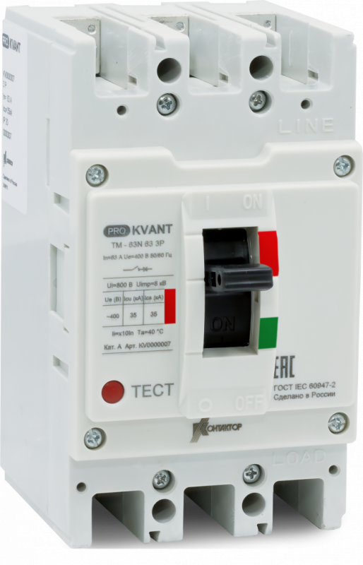 Выключатель автоматический PRO.KVANT TM-63S 3P 16A 50 kA
