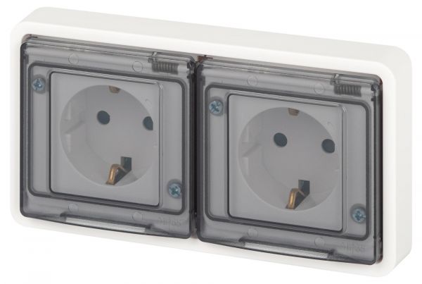 Розетка однофазная скрытого монтажа, в рамку с заземлением со шторками белый 16А 250В IP55 винтовые клеммы 11-2524-01 Эра Эксперт