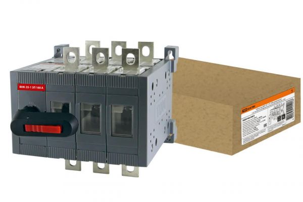 Рубильник ВНК-35-1 3П 160А реверсивный с установленной фронтальной ручкой управления TDM