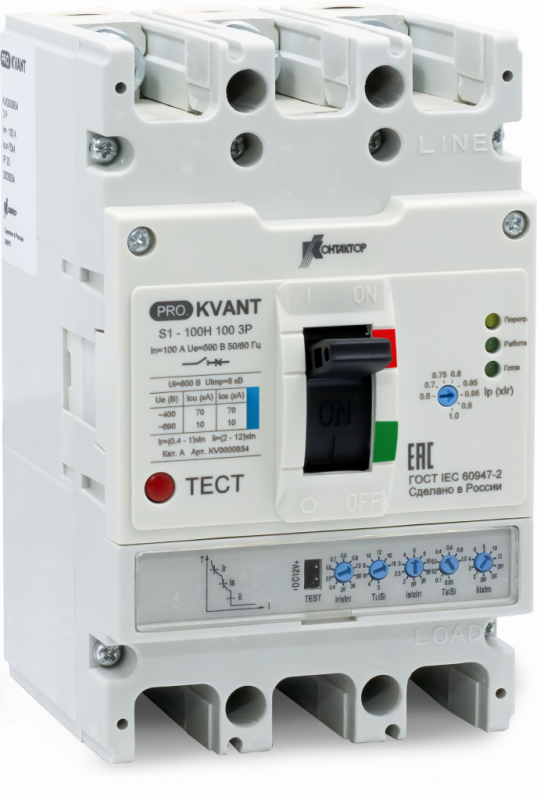Выключатель автоматический PRO.KVANT S1-100H 3P 100A 70 kA