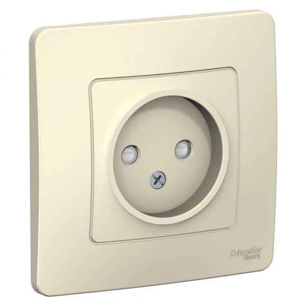 BLANCA скрытой установки розетка без заземления со шторками, 16А, 250В, молочный
