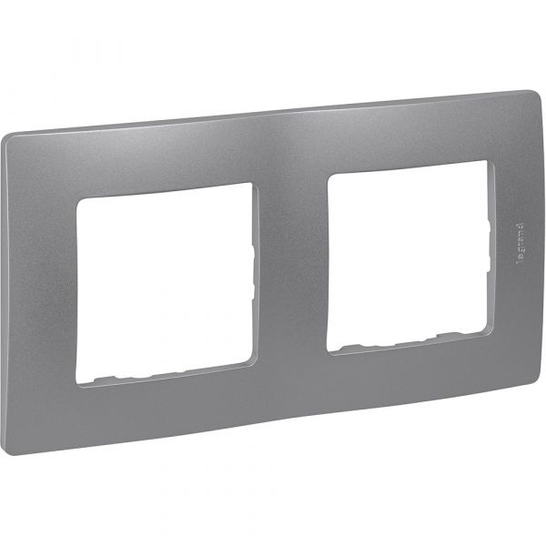 Рамка 2-местная алюминий ETIKA