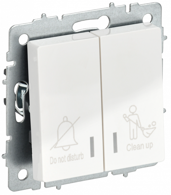 BRITE Выключатель 2-клавишный с индикацией для отелей 10А ВС10-2-9-БрБ белый IEK