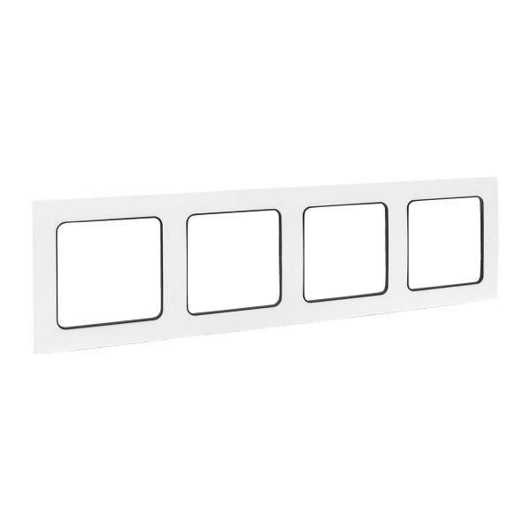 Стокгольм Рамка 4-местная белая с линией цвета черный