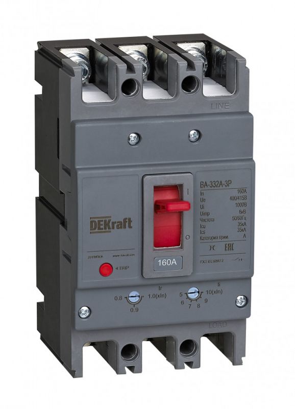 Силовой автоматический выключатель 3P 100A 35кА ВА-332А