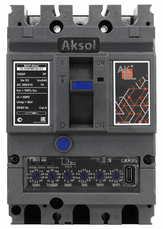 Выключатель автоматический в литом корпусе ВА57-AKSOL-70-103ЭДМ32-СТ 3P/32A/ЭДМ/70кА