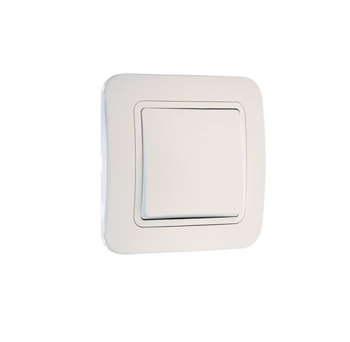 Выключатель одноклавишный, белый