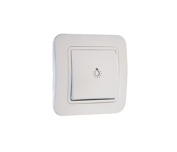 Lillium бел/бел выключатель 1 кл прох