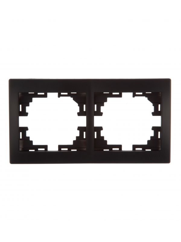 MIRA Рамка 2-ая горизонтальная чёрный бархат без вставки (10шт/120шт)