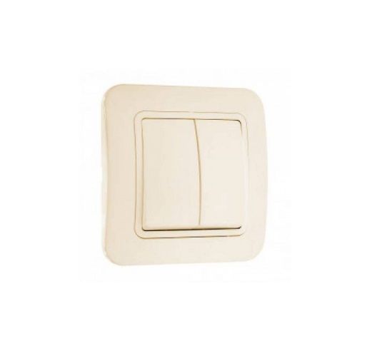 Lillium Выключатель двухклавишный бежевый