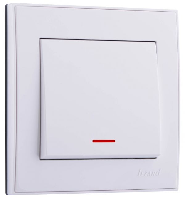 Выключатель RAIN с подсветкой белый