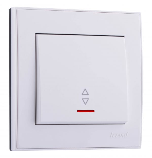 Выключатель RAIN проходной с подсветкой белый