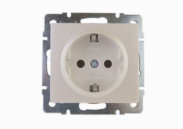 Розетка RAIN с/з керамика жемчужно-белый перламутр механизм