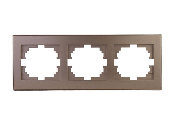 Рамка RAIN тройная горизонтальная бронза матовая