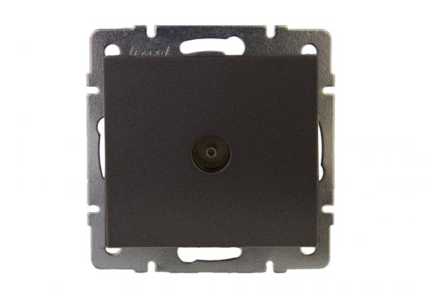 Розетка RAIN ТВ проходная черный графит матовый механизм