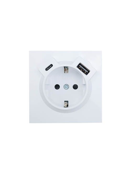 ZIMA Розетка с заземлением (16 А) + TC + USB ,механизм, белая Lezard 704-0288-181TC