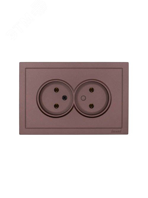 ZIMA Розетка двойная без заземления 16А, механизм, шоколад Lezard 704-7300-128BQC