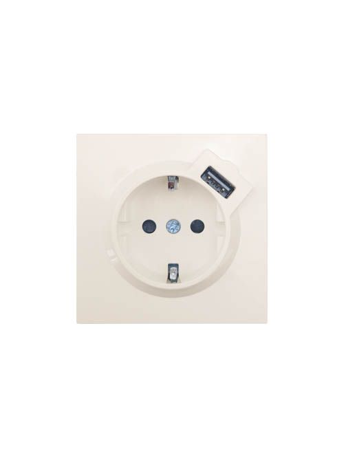 ZIMA Розетка с заземлением (16 А) + USB ,механизм, слоновая кость Lezard 704-9088-181