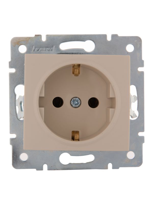 KARINA Розетка с/з керамика крем (10шт/120шт)