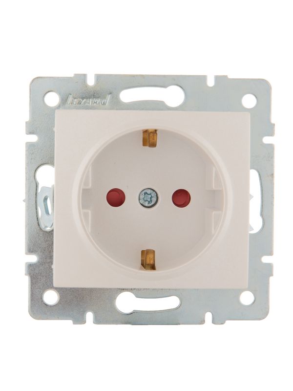 KARINA Розетка с защитой от детей керамика жемчужно-белый перламутр (10шт/120шт)