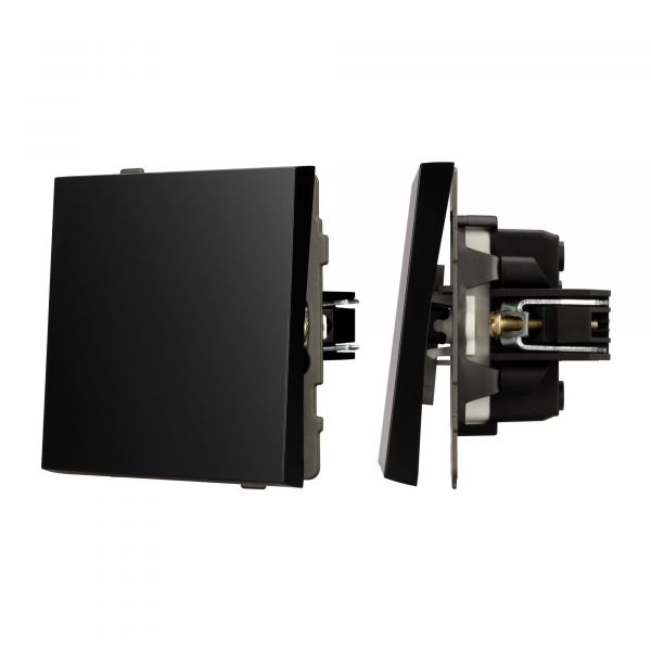 Механизм выключателя одноклавишный проходной SWT-TENDO-MKP1-PL-BK 230V, 10A, Чёрный, 1 пост