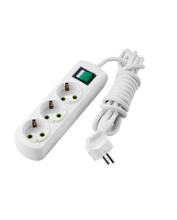 Удлинитель с/з 3 входа 3 метра с выключателем