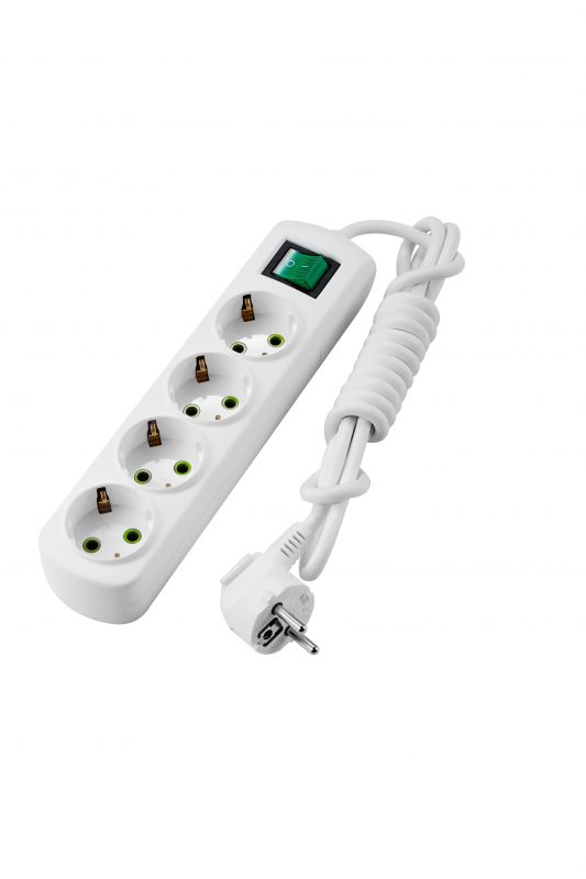 Удлинитель с/з 4 входа 2 метра с выключателем