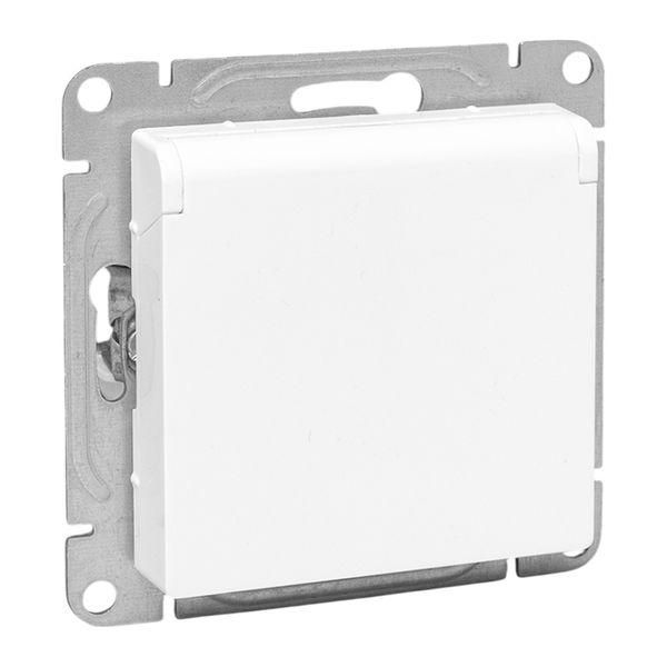 Эпика Механизм розетки 16А IP44 с заземлением со шторками c крышкой белый EKF