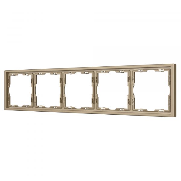 Рамка пластиковая FRM-NOBE-SFPL-5-GD, Золото светлое, 5 постов