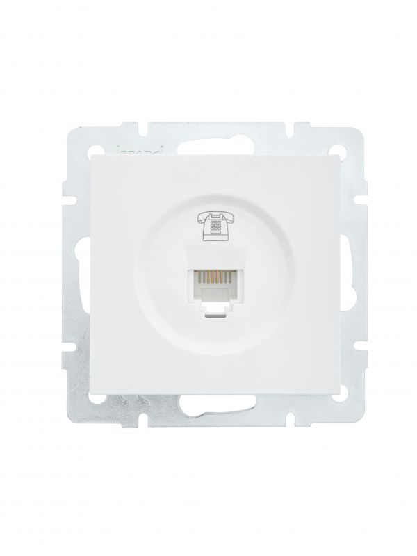 VESNA Розетка телефонная евро белая