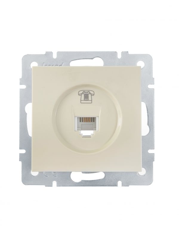 VESNA Розетка телефонная евро крем