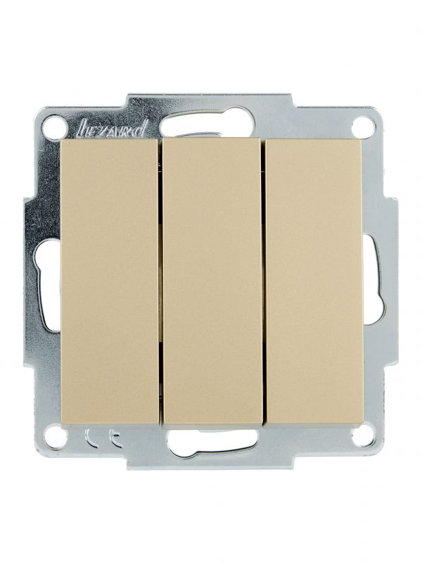 VESNA Выключатель тройной золото