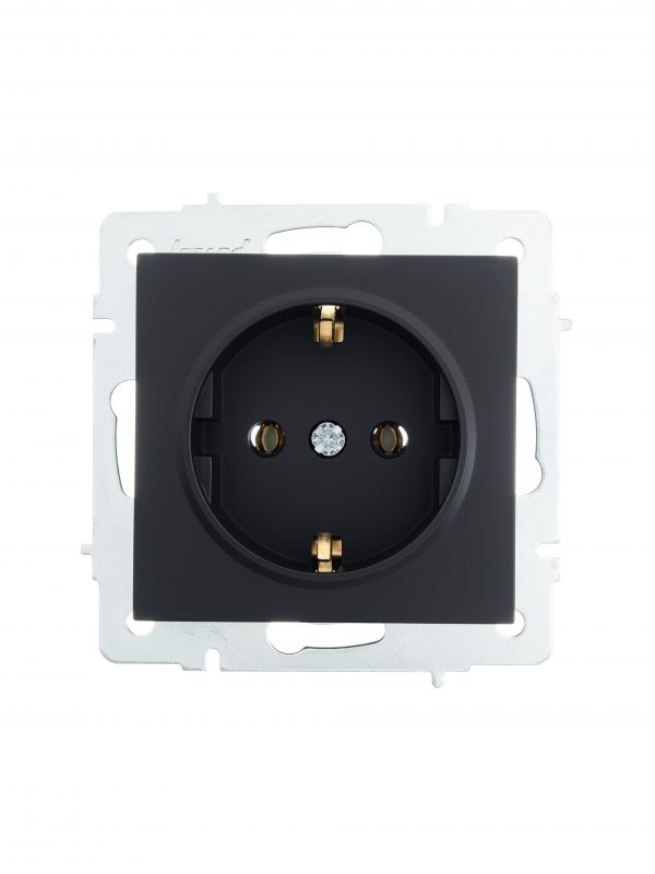 VESNA Розетка с/з  чёрный бархат