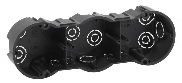 Коробка установочная КУТ 3-х местная 212х70х45мм для твердых стен саморез. IP20 (45/900)