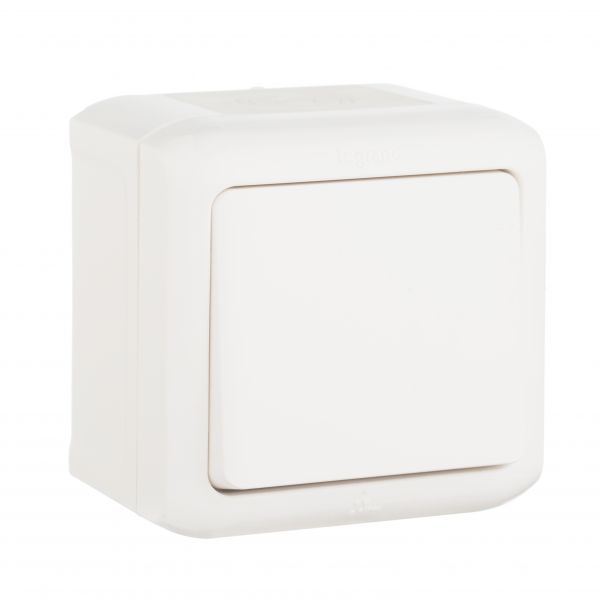 Quteo Кнопка 1 клавиша IP44 наружный белая 6А