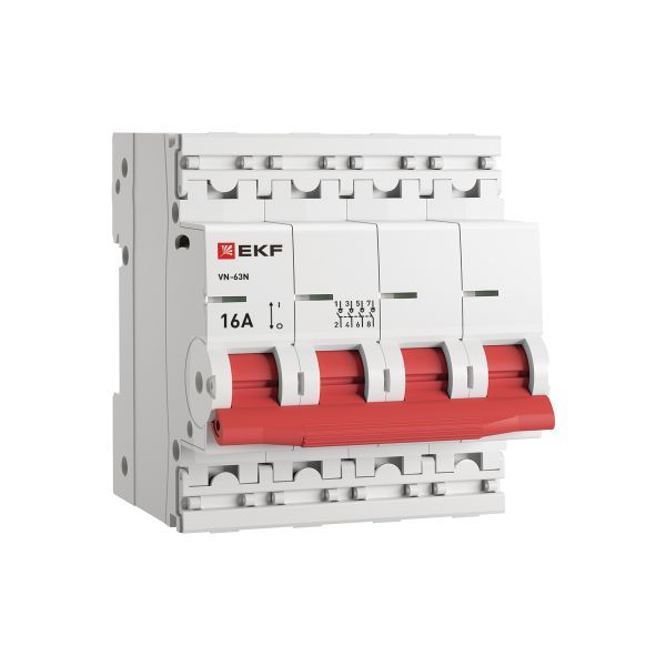 Выключатель нагрузки (ВН) четырехполюсный 4P 16 кА ВН-63N S63416 PROXIMA EKF