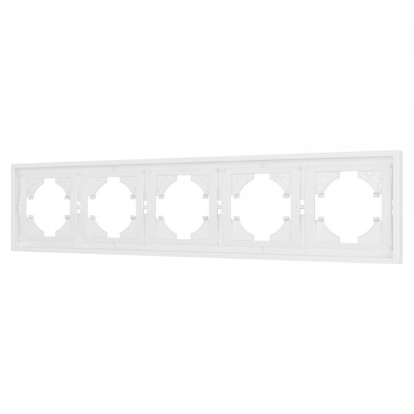 Рамка пластиковая FRM-TENDO-PL-5-WH, Белый, 5 постов